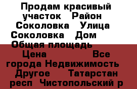 Продам красивый участок › Район ­ Соколовка › Улица ­ Соколовка › Дом ­ 18 › Общая площадь ­ 100 › Цена ­ 300 000 - Все города Недвижимость » Другое   . Татарстан респ.,Чистопольский р-н